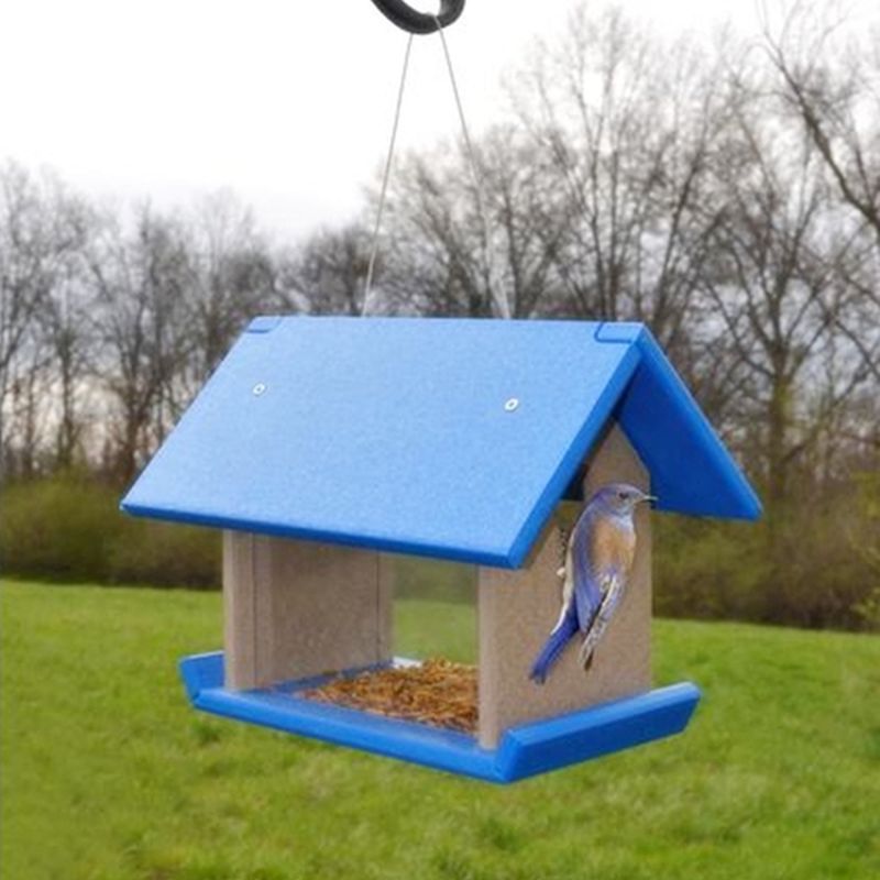 Rubicon Recycled Plastic Mealworm Feeder Blue/Gray
